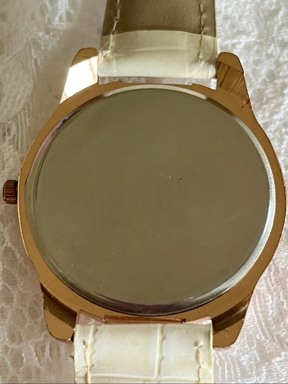Gerryda Rose Gold Crystal Women’s Watch with White Strap
